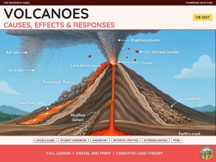 Volcanoes | IGCSE Geography 0460 | Slides & Workbook