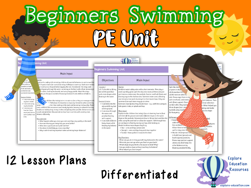 Beginners Swimming PE Unit – 12 Structured Lessons (KS1/KS2)