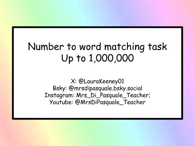 Number to Word Matching Task