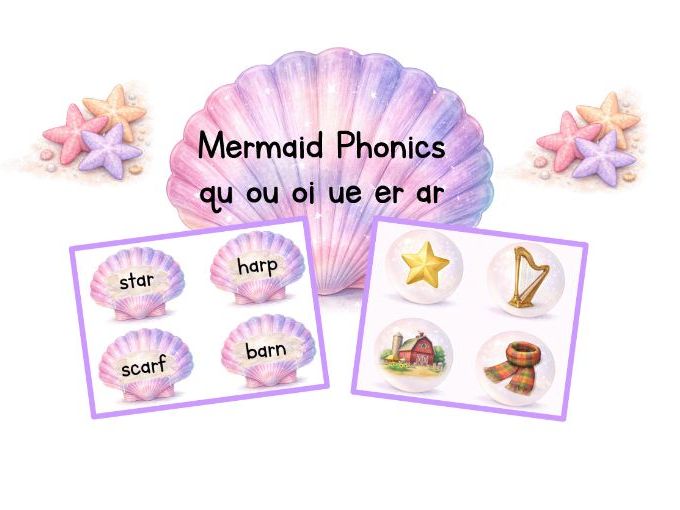 Mermaid Phonics (qu ou oi ue er ar)