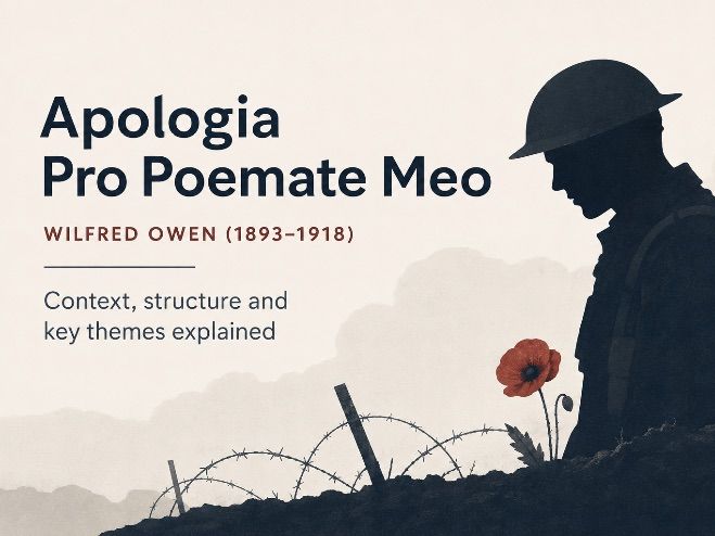 Wilfred Owen: Apologia Pro Poemate Meo - Full Poem Analysis