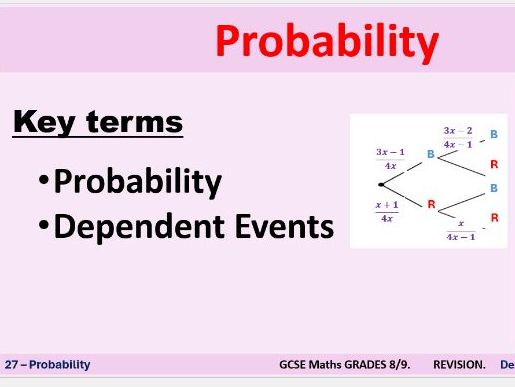 Probability  - Revision for Grades 8/9 - PPT