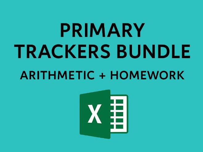 Primary Arithmetic & Homework Trackers Bundle – Editable Excel