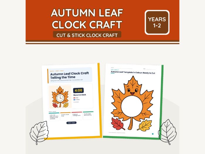 Autumn Leaf Clock Craft: Telling the Time