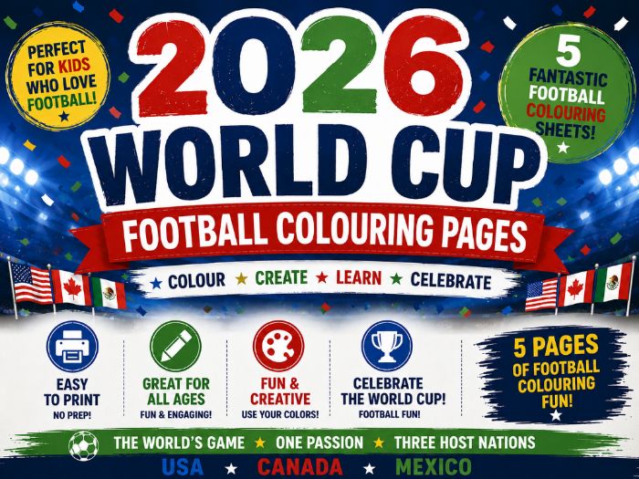 World Cup Football Coloring Pages | 5 Fantastic Football Coloring Sheets