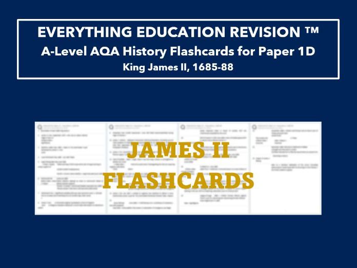 A-Level AQA History Flashcards for Paper 1D – King James II, 1685-88