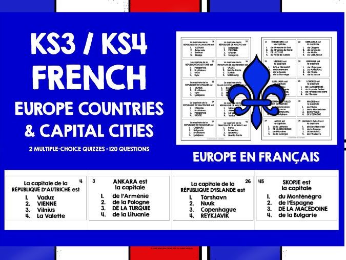 French Europe Countries & Capitals Quizzes | French Speaking & Listening