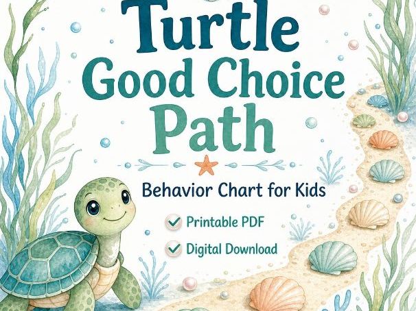 Turtle Good Choice Path | Behavior Chart for Kids | Printable PDF | Digital Download