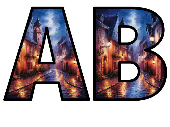 Beautiful Night Lit Street Lettering Set Display Title Letters Numbers Signs
