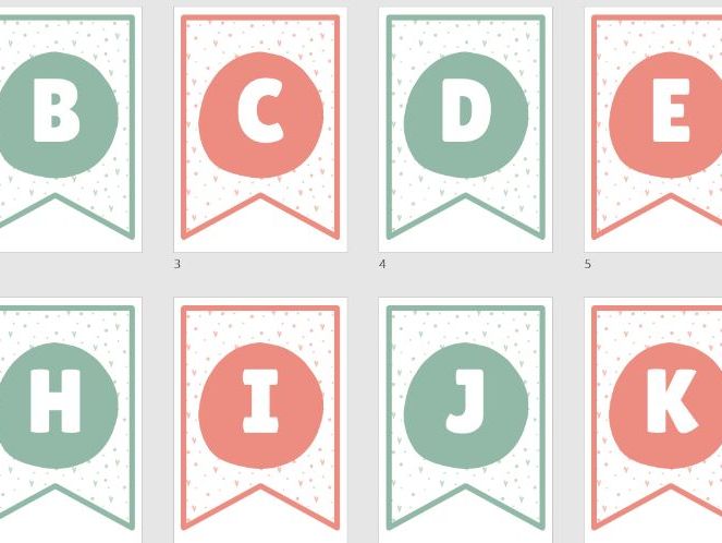 Sage & Blush Display Letter Bunting | Editable Classroom Display Letters | PowerPoint Resource