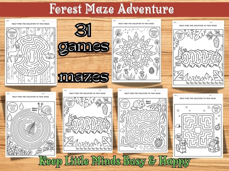 Woodland Animals Maze Worksheets Forest Animal Mazes Activity Fine Motor Skills