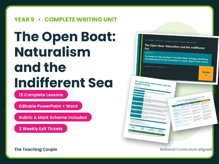 The Open Boat: Naturalism and the Indifferent Sea | Year 9 English Unit