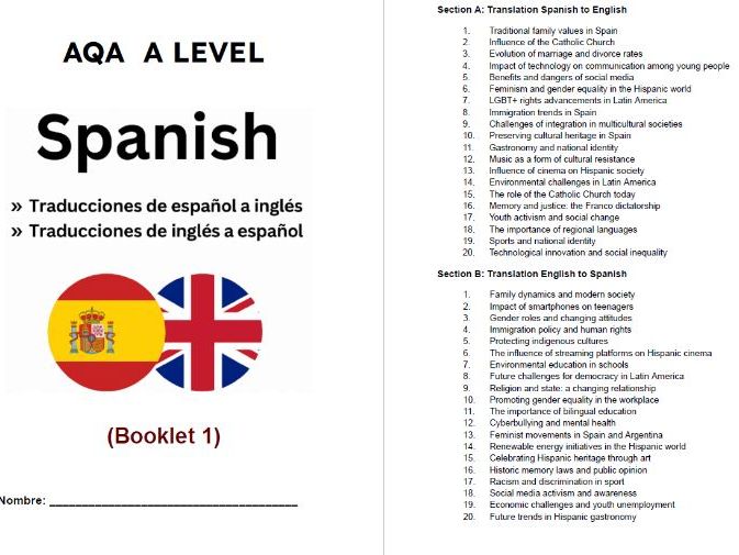 Spanish A level Translations + Answers (Year 1) (2)