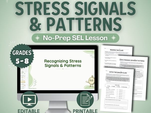 Stress Management | Signals & Patterns Lesson & Worksheets