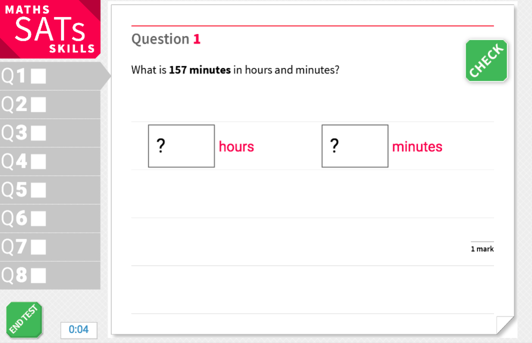 Convert between minutes and hours KS2 Maths Sats Reasoning