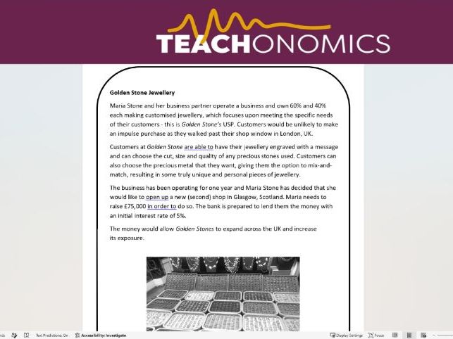 End of Topic Test - Topic 1.3 - Edexcel GCSE Business