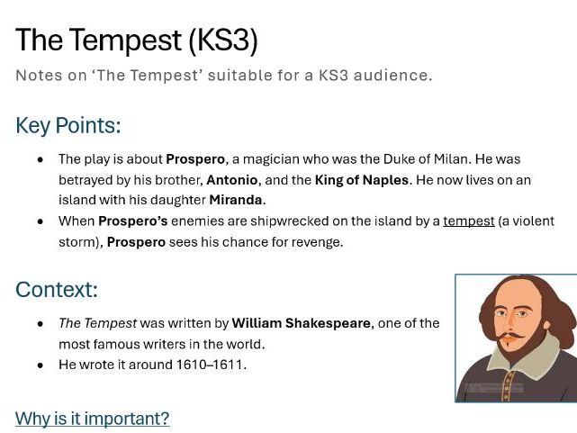 The Tempest - Guide to the Play (KS3)