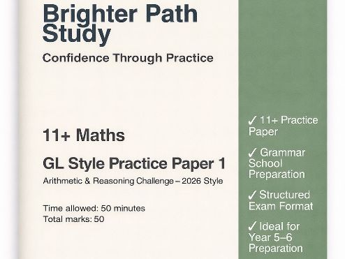 11+ Maths Paper 2– Grammar School Practice Papers (GL Style)