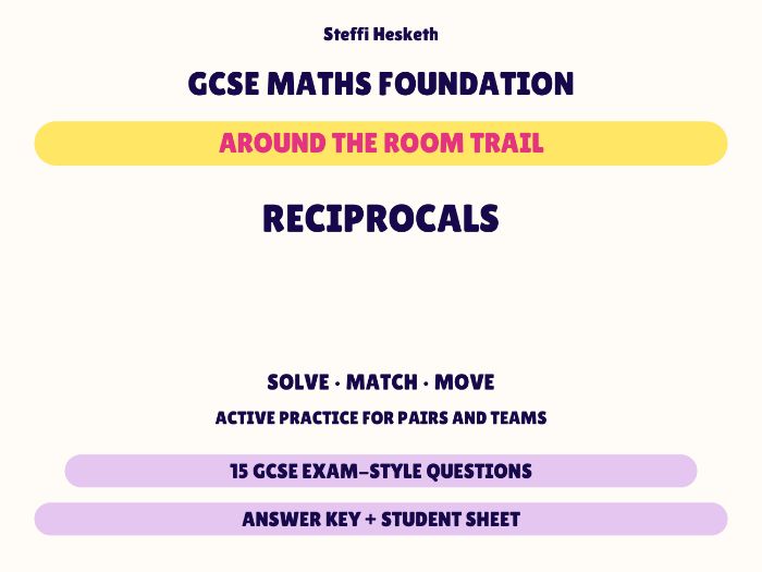GCSE Foundation Maths Reciprocals | Around the Room Trail