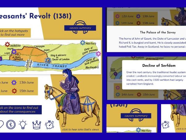 Common Entrance Medieval Realms/GCSE History - The Peasants' Revolt: Interactive Overview