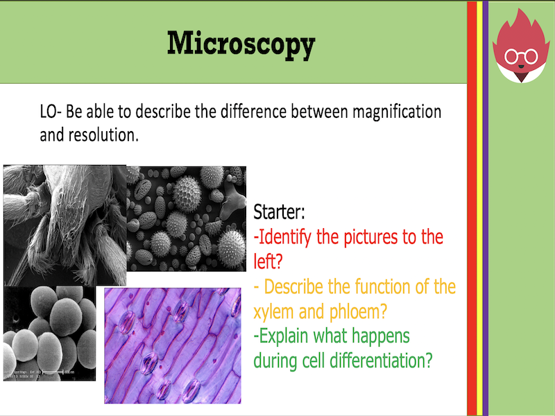 AQA GCSE Biology Microscopy Teaching Resources