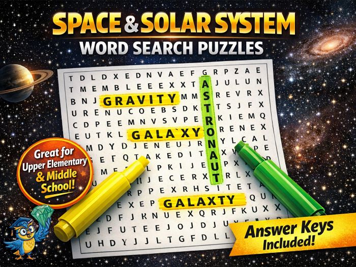 Space Vocabulary Word Searches
