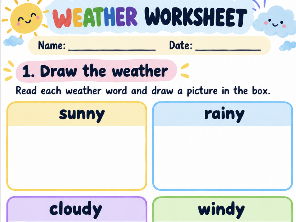 Weather Worksheet – Draw the Weather