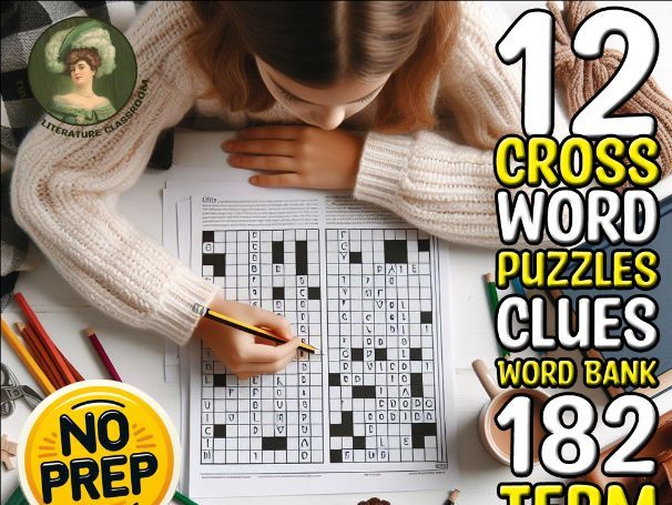 Informational Text ELA Vocabulary Crossword Puzzles for High School