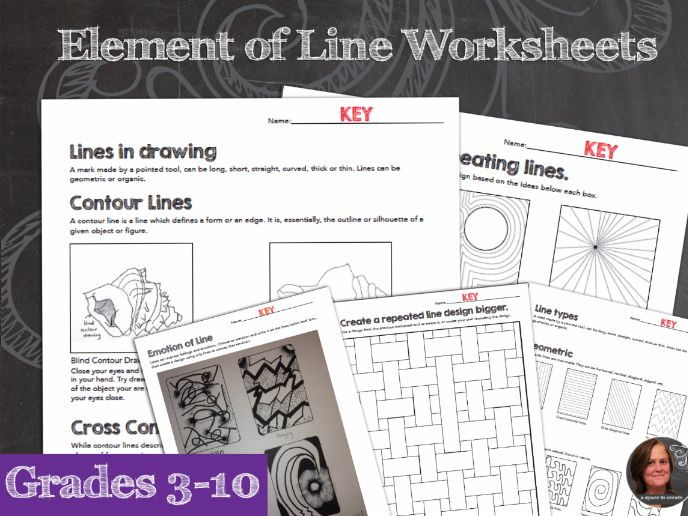Contour Line Drawing Rubric : Elements of art worksheets mini lessons element