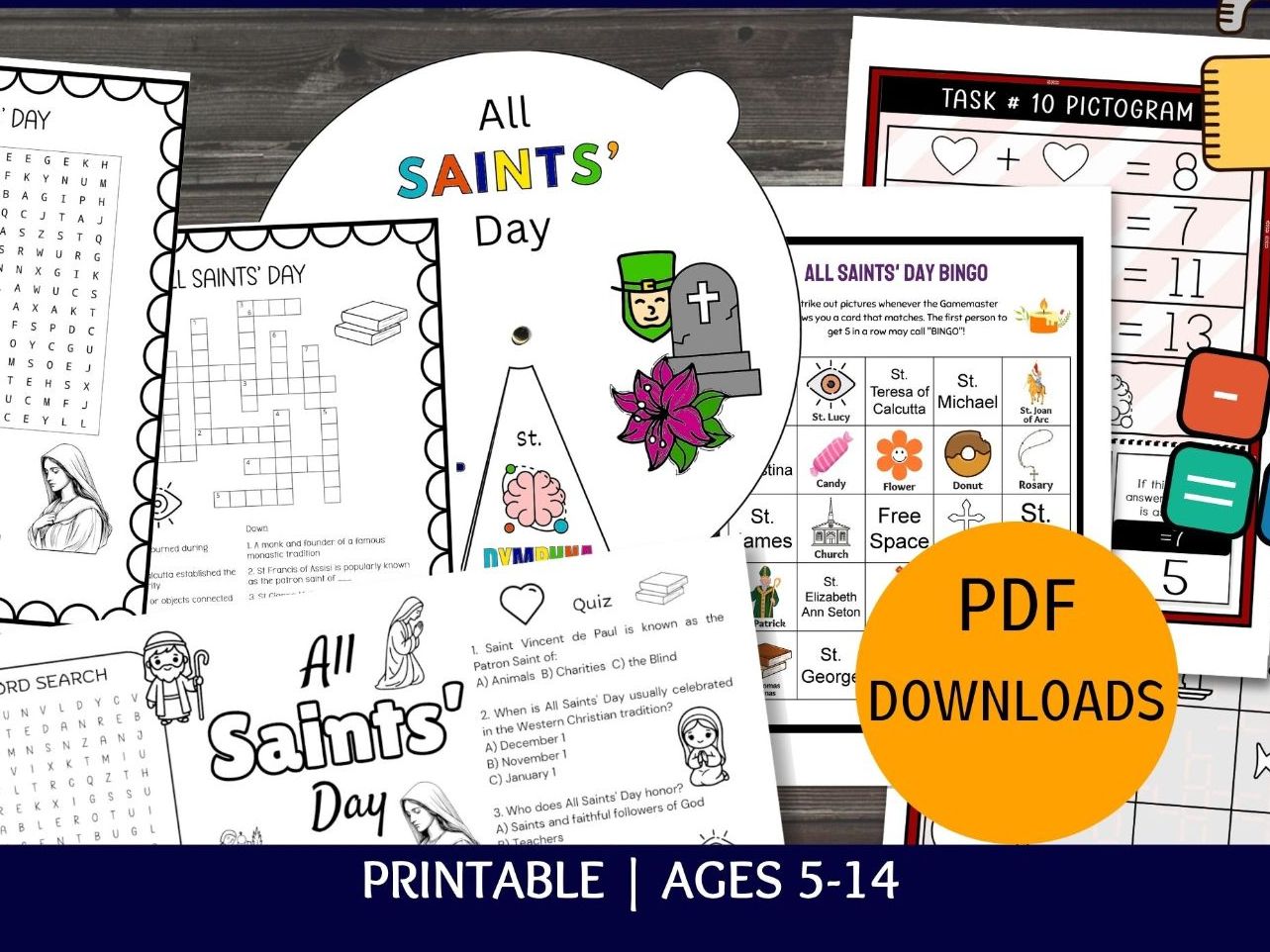 All Saints’ Day Activity Bundle, 6 Christian Education Activities