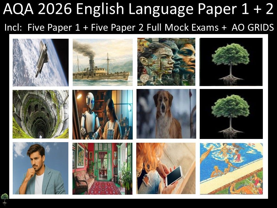 Ten AQA 2026 English Language Paper 1 + 2 Mocks | AO GRIDS