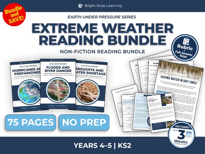Hurricanes, Floods and Droughts Reading Bundle | KS2 Years 4–5