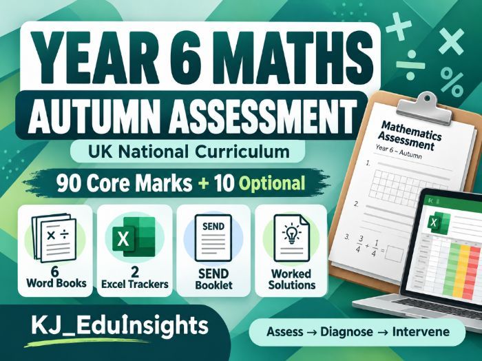 Year 6 Maths Autumn Assessment | 100 Marks | Excel Trackers, SEND & Intervention