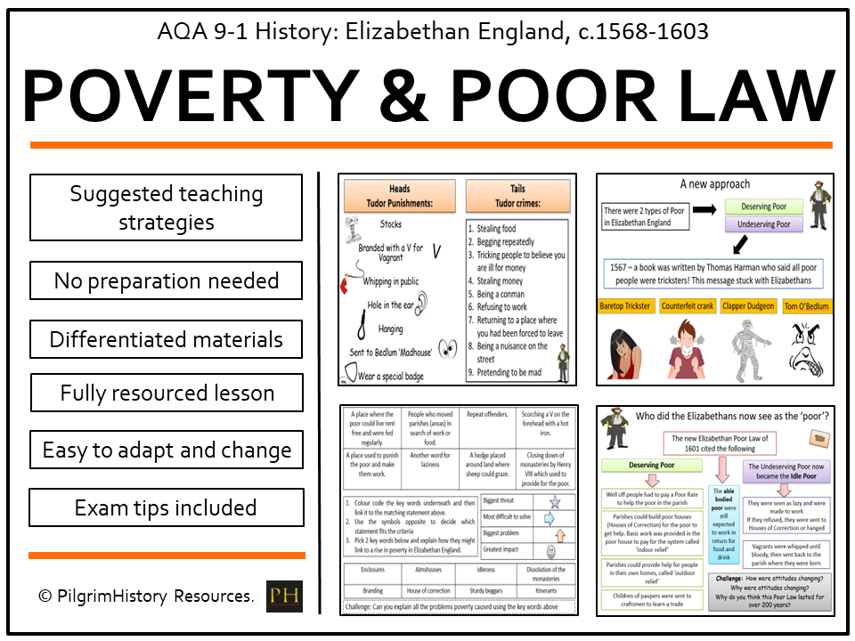 AQA GCSE Elizabethan England: Poverty, Vagrancy and the Poor Law (1601)