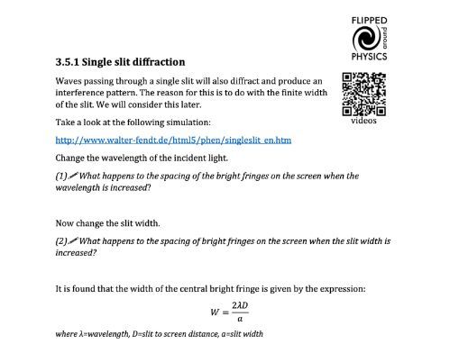 Single slit diffraction