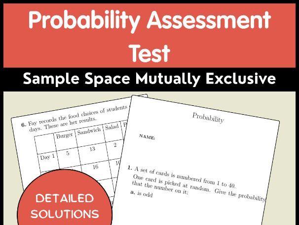 Probability Assessment Test | Sample Space Mutually Exclusive