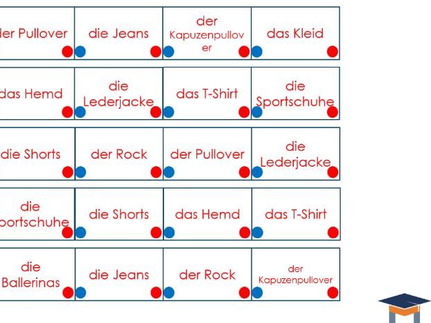 German - Clothes 4 in a row