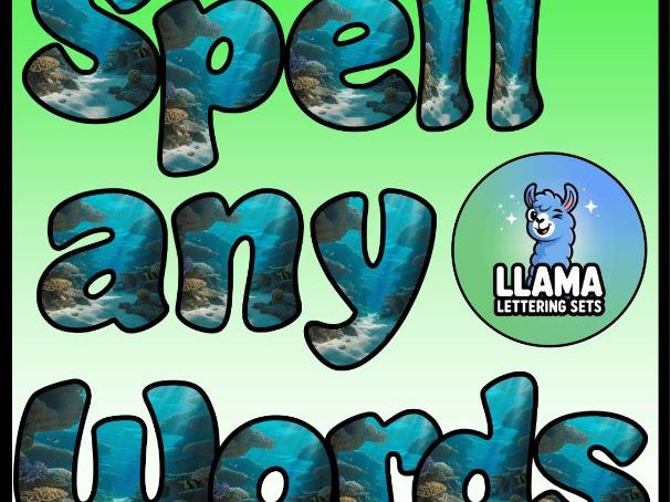 Great Barrier Reef Sea Classroom Display | Lettering Set | Upper & Lowercase, 0-9 and Signs
