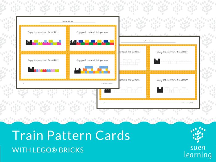 Block building pattern cards - LEGO® train | Teaching Resources