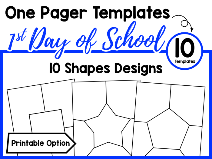 One Pager Template Pack | 10 Blank Shape Designs | All About Me & Cross-Curricular Display