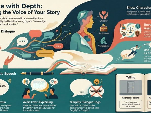Mastering Dialogue in Creative Writing English Infographic Handout Printable