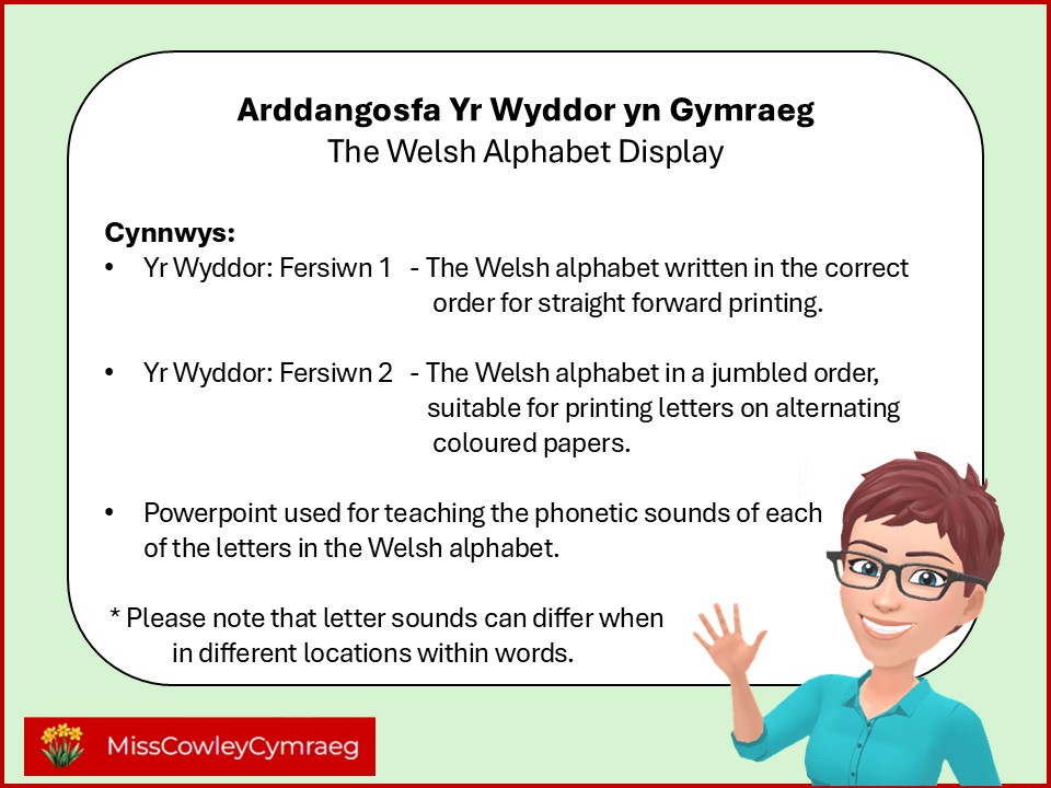Yr Wyddor Gymraeg - Display & PPT