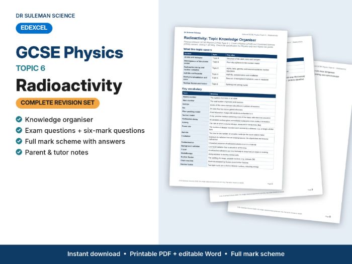 Edexcel GCSE Physics Topic 6 Radioactivity Revision