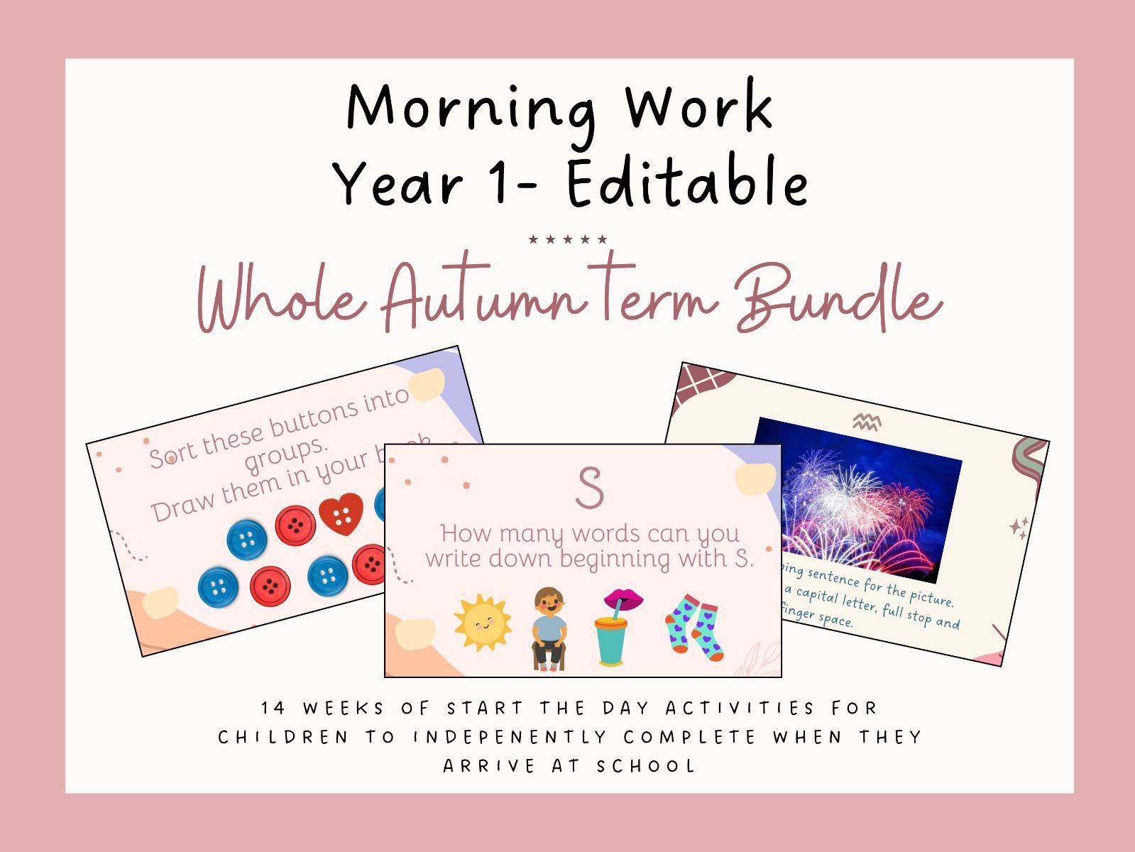 Year 1 Morning Work Bundle Whole Autumn Term Bundle Start the Day