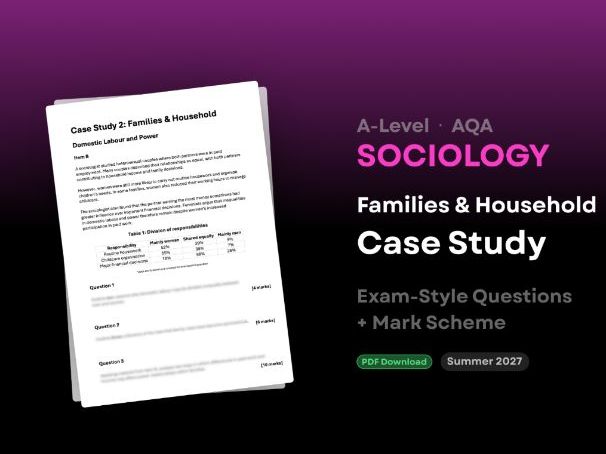A-Level AQA Sociology: Families & Household Case Study
