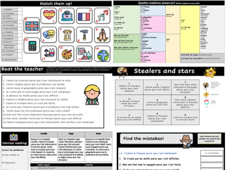 Les matieres - School subjects in French