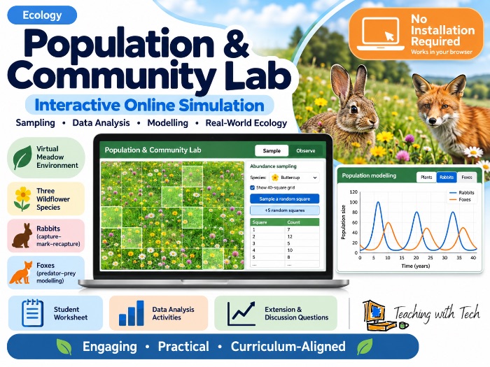 Population Ecology Virtual Lab: Quadrat Sampling, Mark-Recapture & Chi-Squared Test
