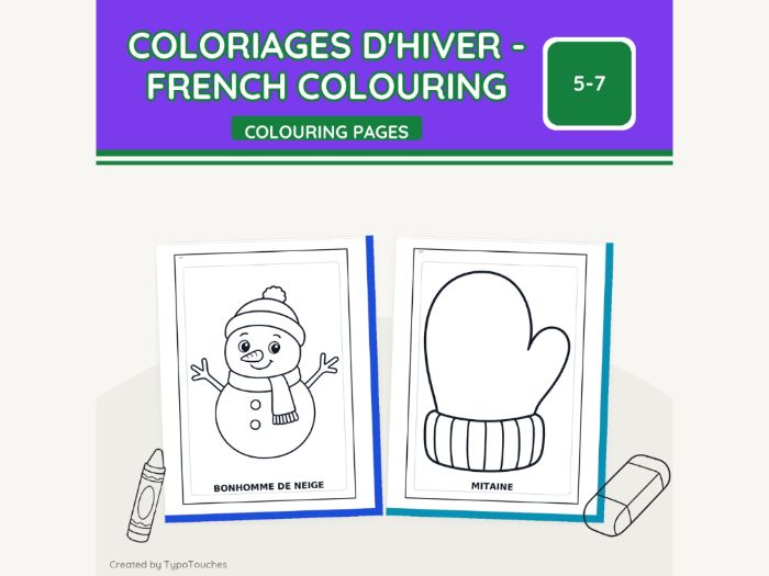 Coloriages d'hiver - French Colouring | 29 pp