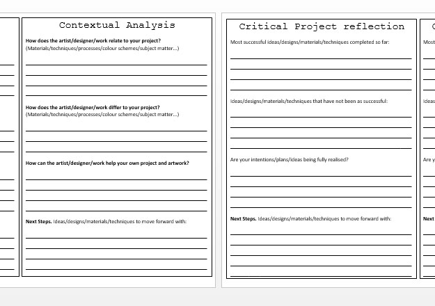 Annotation guide for GCSE A Level Art - Self assessment, evaluation, review.