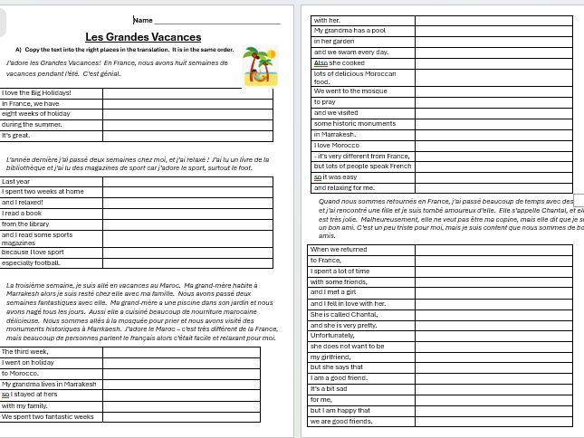 Les Grandes Vacances - indepedent work / cover work (4 pages)